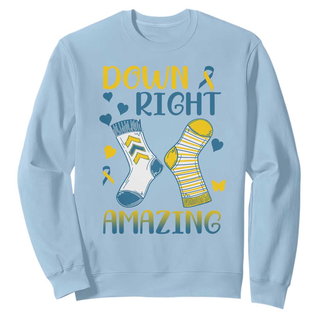 Down Right Amazing Sweatshirt Down Syndrome Support Socks Ribbon