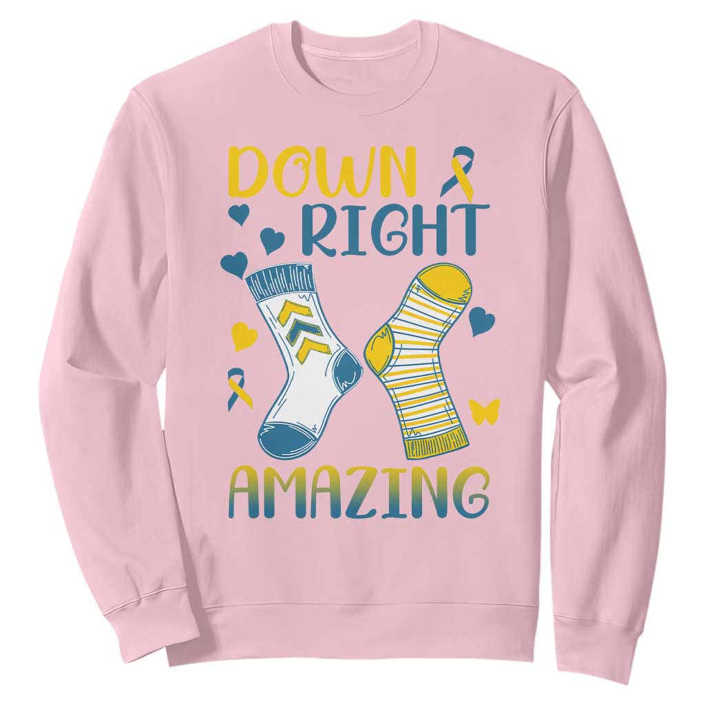 Down Right Amazing Sweatshirt Down Syndrome Support Socks Ribbon