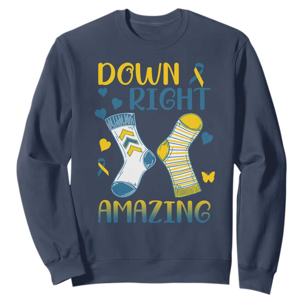 Down Right Amazing Sweatshirt Down Syndrome Support Socks Ribbon