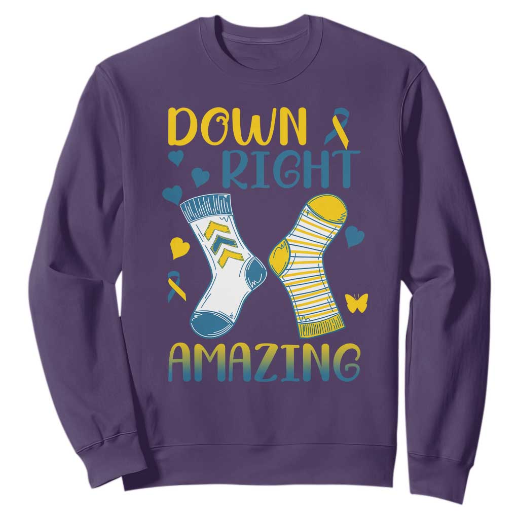 Down Right Amazing Sweatshirt Down Syndrome Support Socks Ribbon