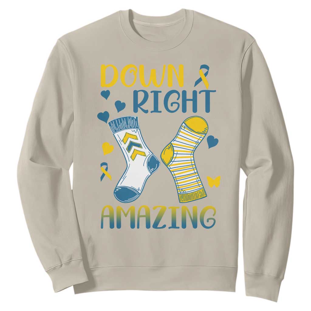 Down Right Amazing Sweatshirt Down Syndrome Support Socks Ribbon