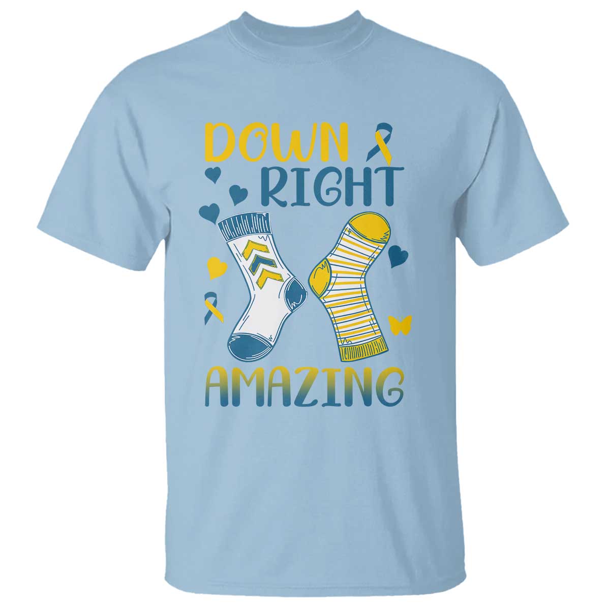 Down Right Amazing T Shirt Down Syndrome Support Socks Ribbon