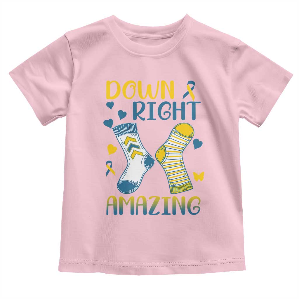 Down Right Amazing Toddler T Shirt Down Syndrome Support Socks Ribbon