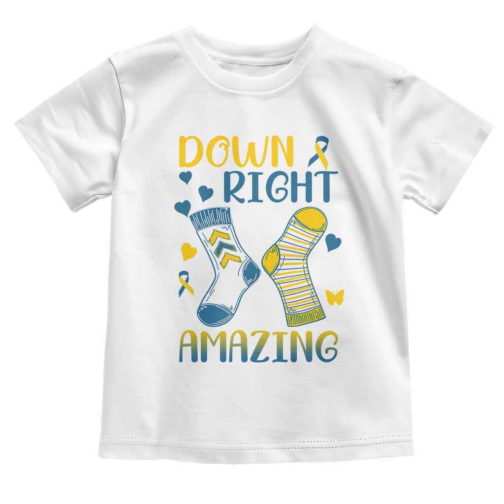 Down Right Amazing Toddler T Shirt Down Syndrome Support Socks Ribbon