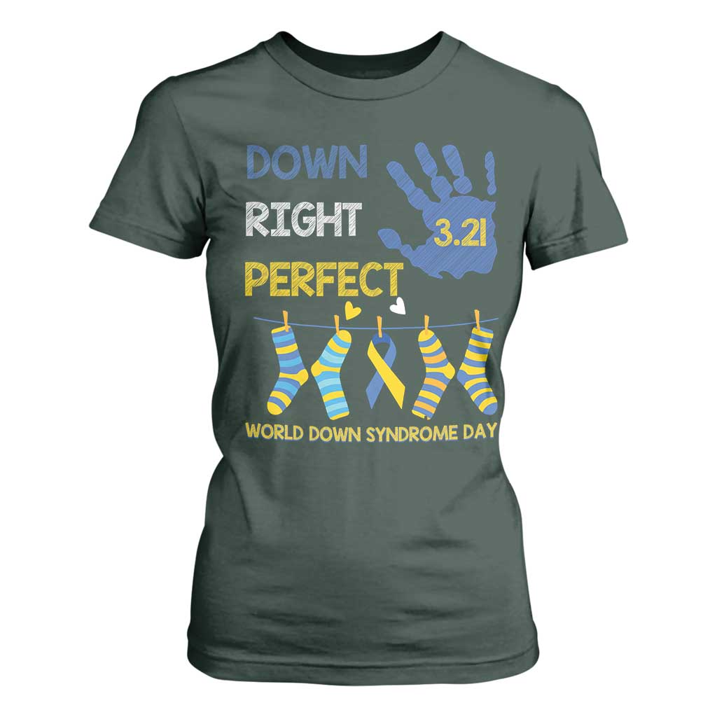 Down Right Perfect T Shirt For Women March 21 World Down Syndrome Day Socks