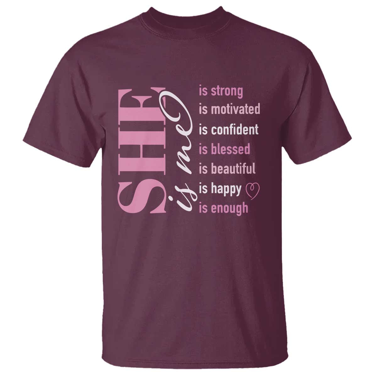 woman-affirmation-t-shirt-she-is-strong-motivated-confident-blessed-beautiful