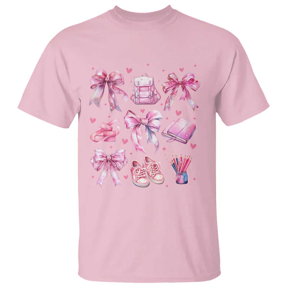 coquette-school-t-shirt-pink-bow-heart-backpack-note-tape-pencil