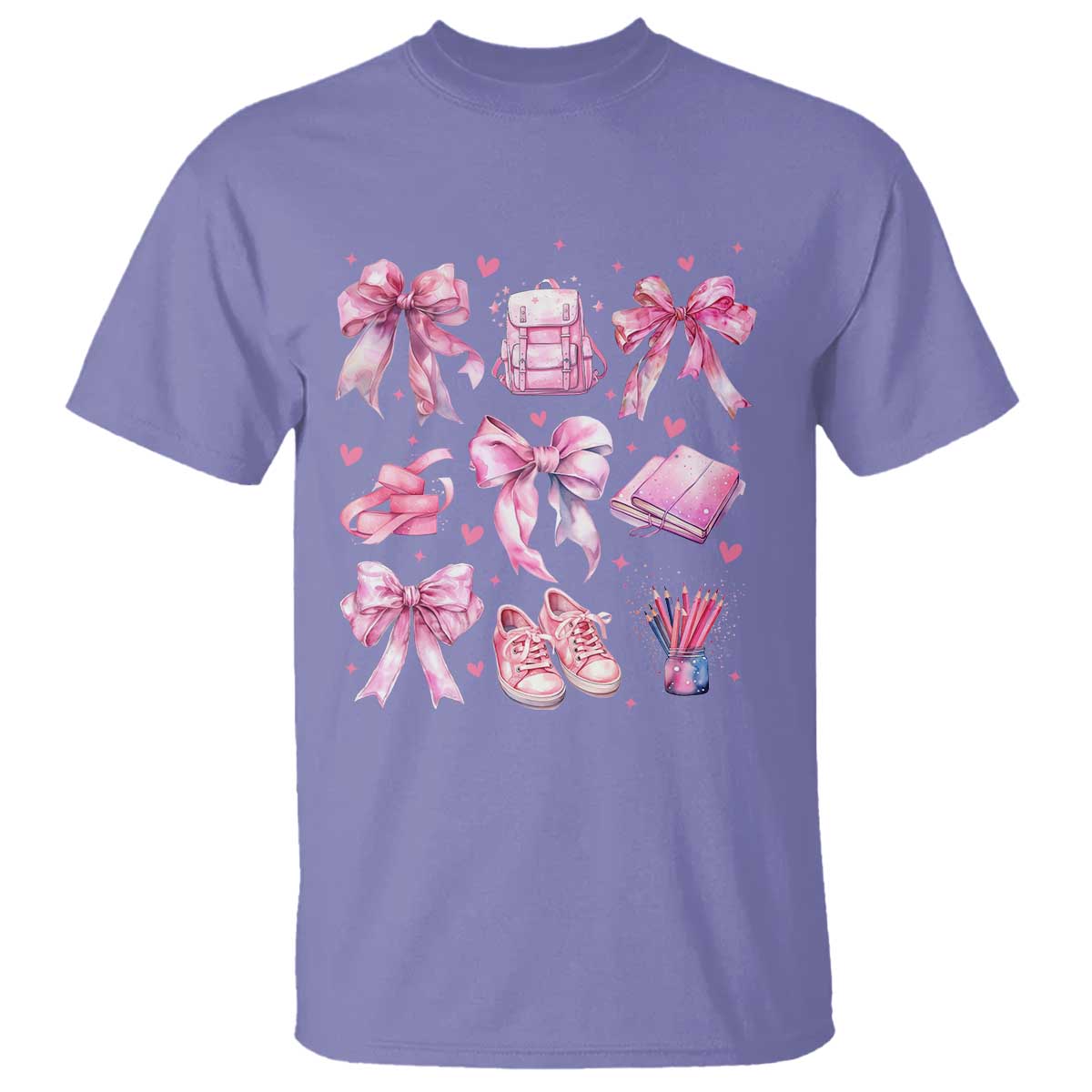coquette-school-t-shirt-pink-bow-heart-backpack-note-tape-pencil