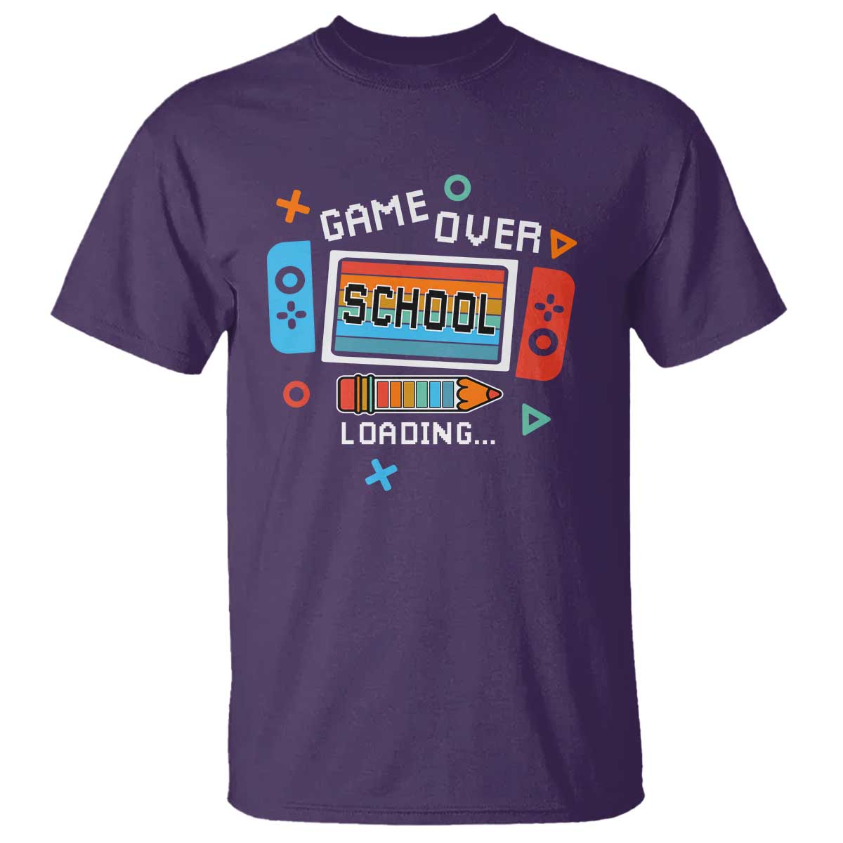 game-over-school-loading-t-shirt-game-console-pencil-end-summer
