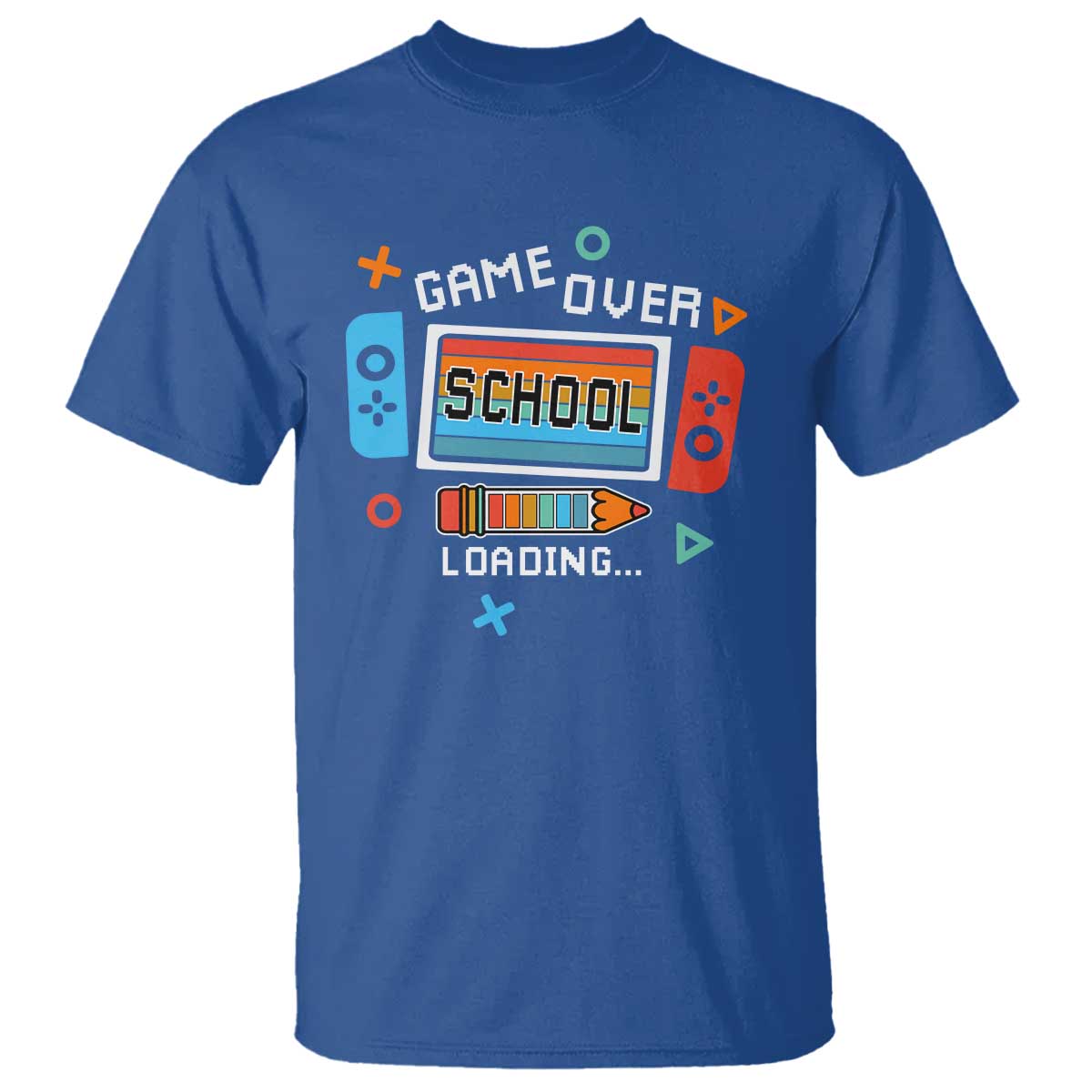 game-over-school-loading-t-shirt-game-console-pencil-end-summer