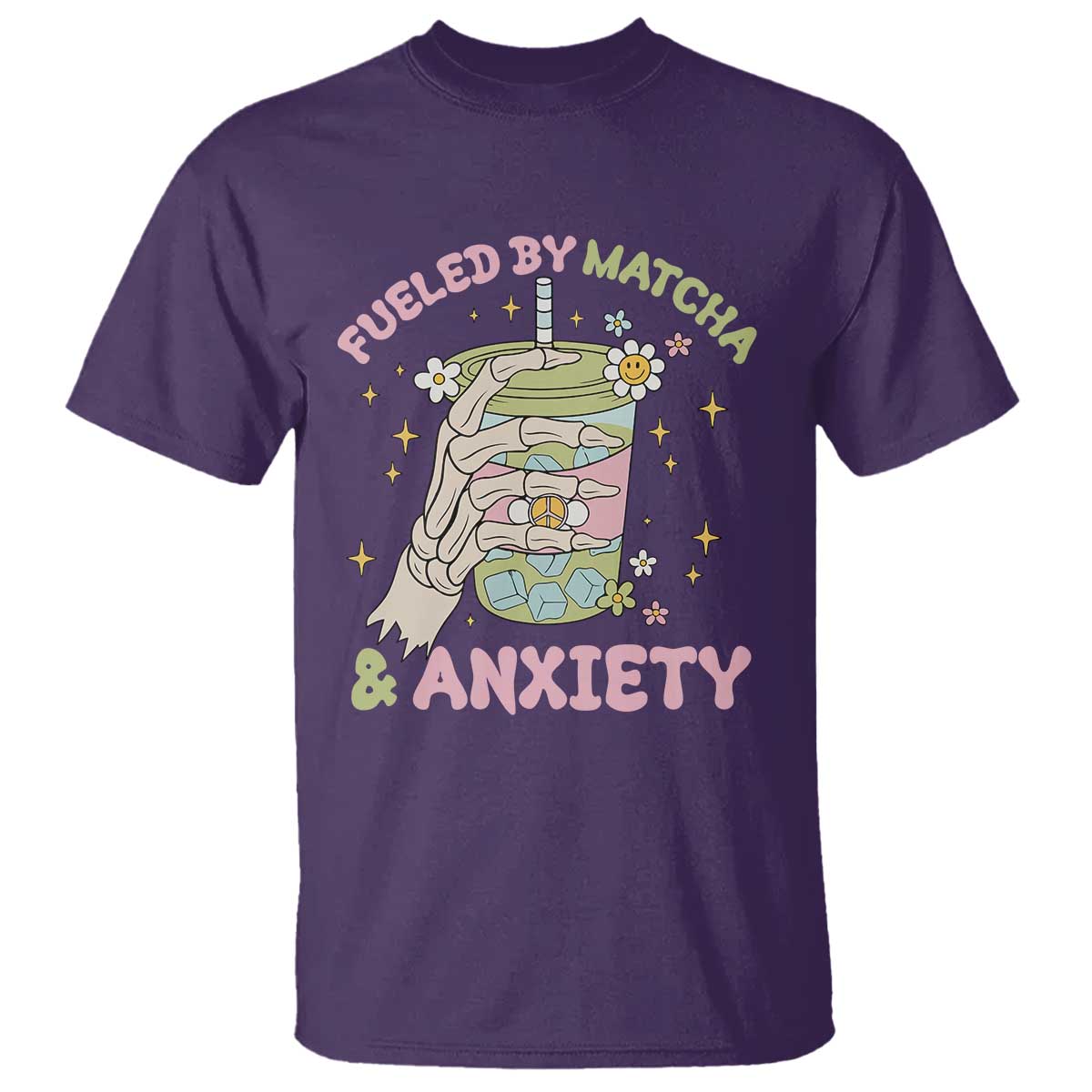 funny-fueled-by-matcha-and-anxiety-t-shirt-matcha-lover