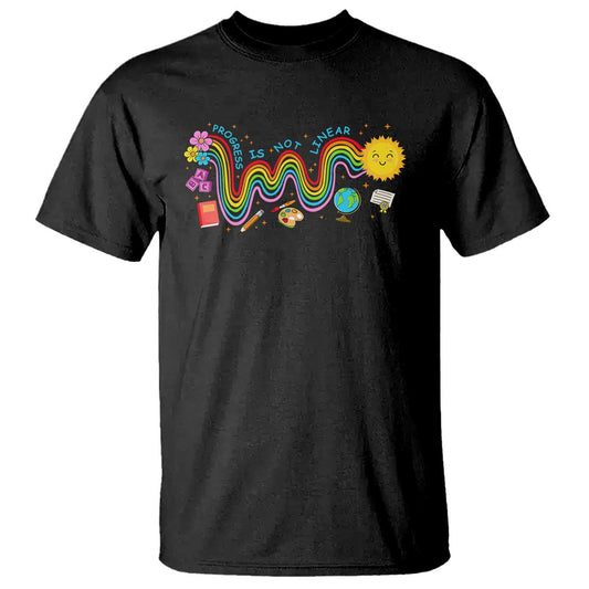 special-education-teacher-t-shirt-progress-is-not-linear-back-to-school-sun-flower