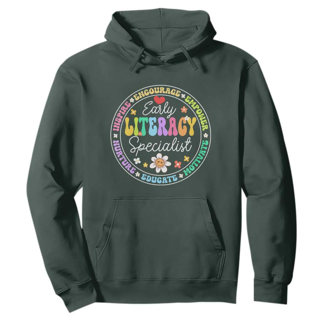 Early Literacy Specialist Hoodie Reading Dyslexia Support Month
