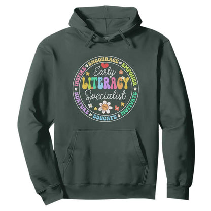 Early Literacy Specialist Hoodie Reading Dyslexia Support Month