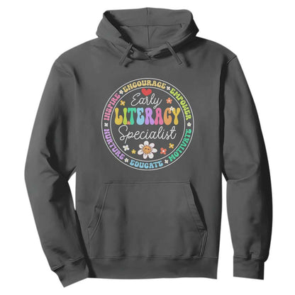 Early Literacy Specialist Hoodie Reading Dyslexia Support Month