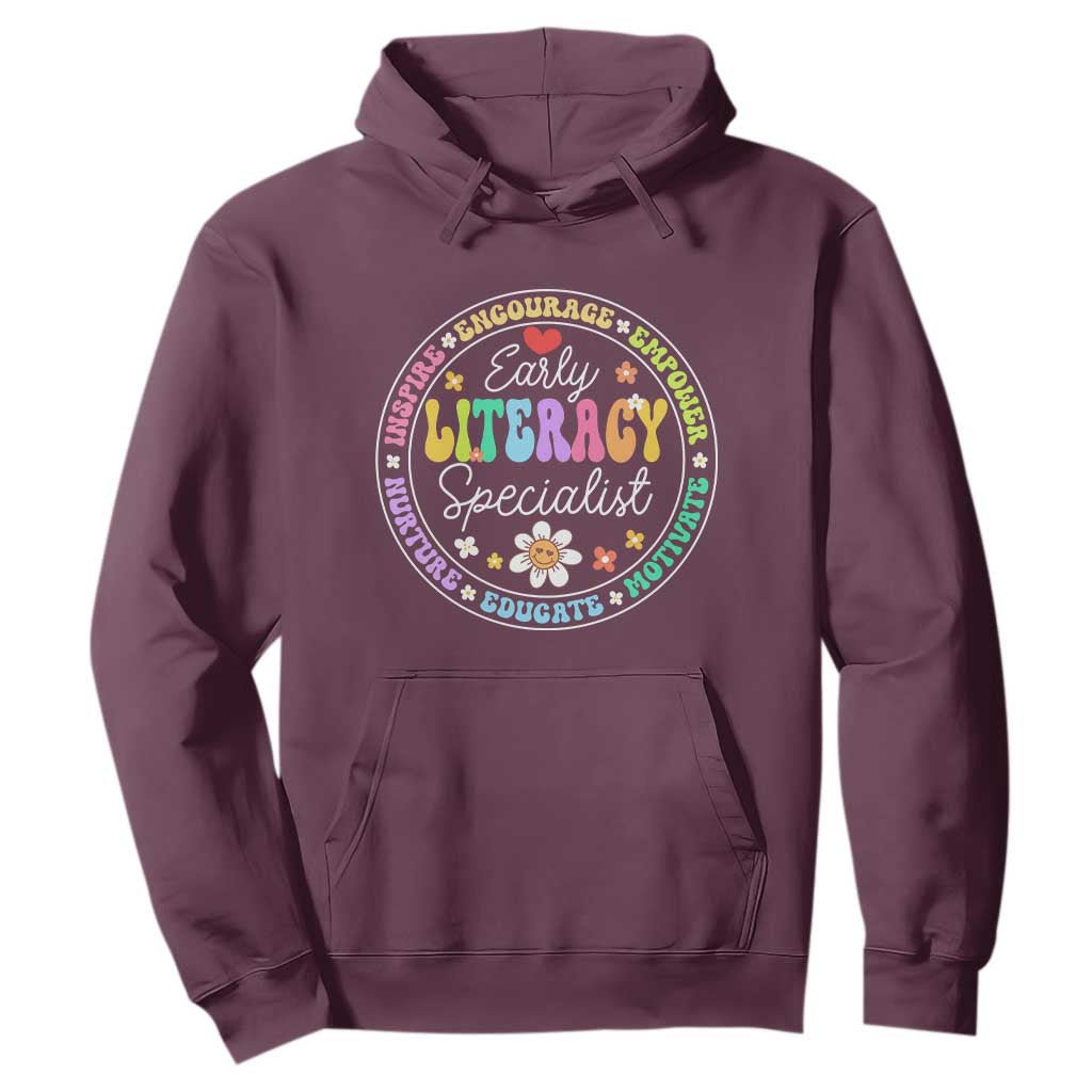 Early Literacy Specialist Hoodie Reading Dyslexia Support Month