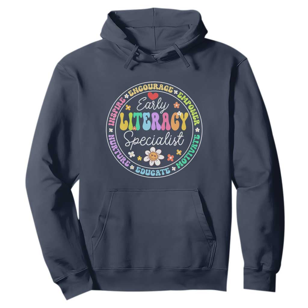 Early Literacy Specialist Hoodie Reading Dyslexia Support Month