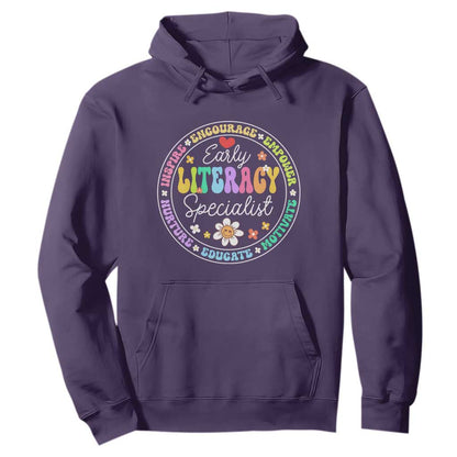 Early Literacy Specialist Hoodie Reading Dyslexia Support Month
