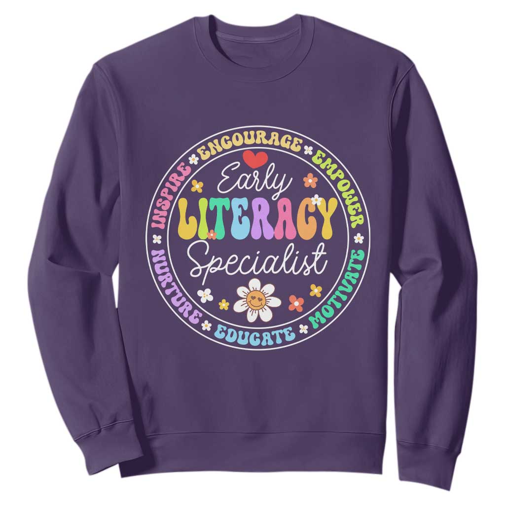 Early Literacy Specialist Sweatshirt Reading Dyslexia Support Month