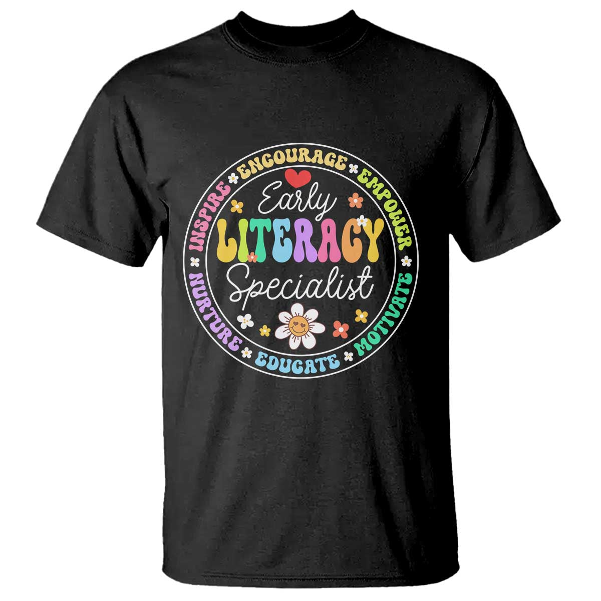 Early Literacy Specialist T Shirt Reading Dyslexia Support Month