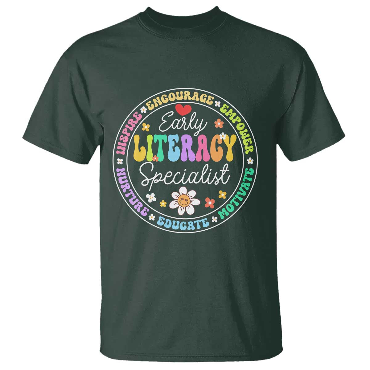 Early Literacy Specialist T Shirt Reading Dyslexia Support Month