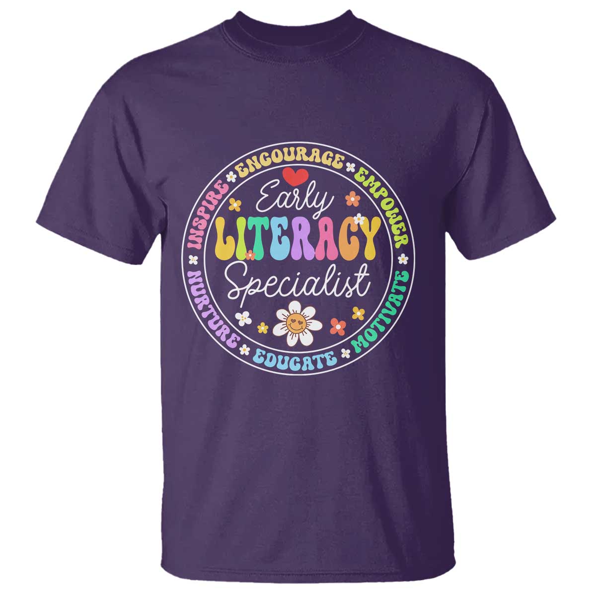 Early Literacy Specialist T Shirt Reading Dyslexia Support Month