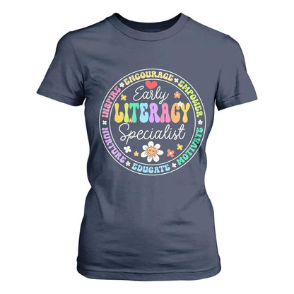 Early Literacy Specialist T Shirt For Women Reading Dyslexia Support Month