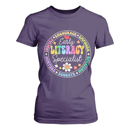 Early Literacy Specialist T Shirt For Women Reading Dyslexia Support Month