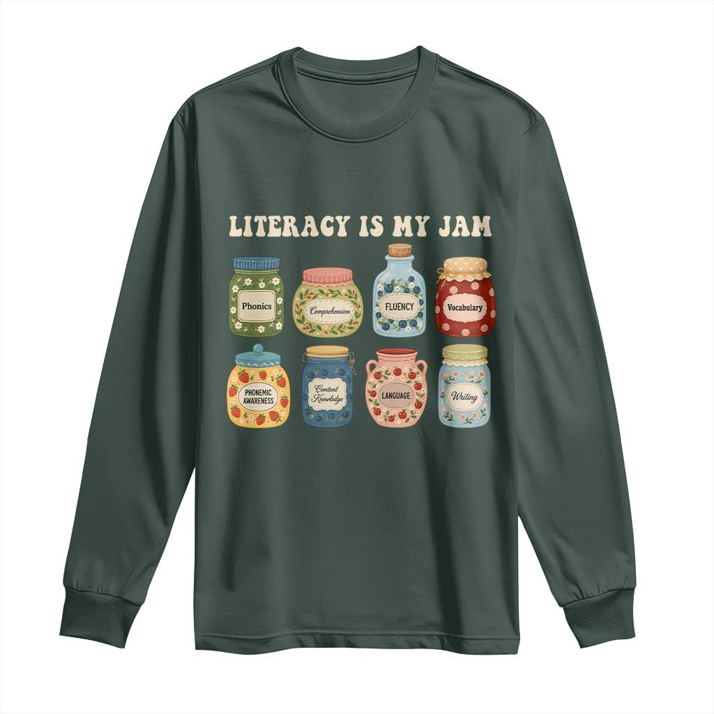 Literacy Is My Jam Long Sleeve Shirt SPED Teacher Special Education Life Dyslexia Reading