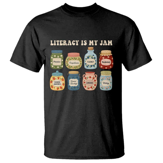 Literacy Is My Jam T Shirt SPED Teacher Special Education Life Dyslexia Reading
