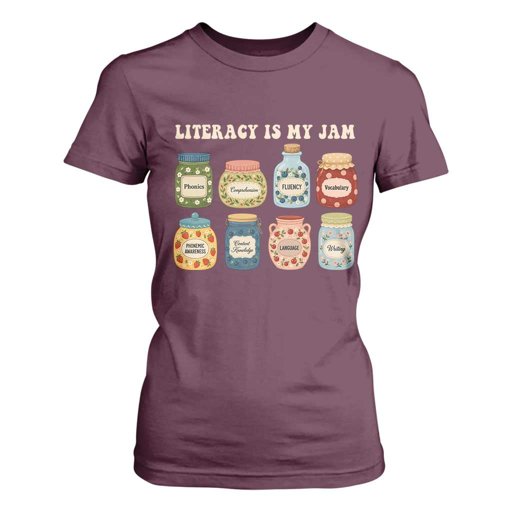 Literacy Is My Jam T Shirt For Women SPED Teacher Special Education Life Dyslexia Reading