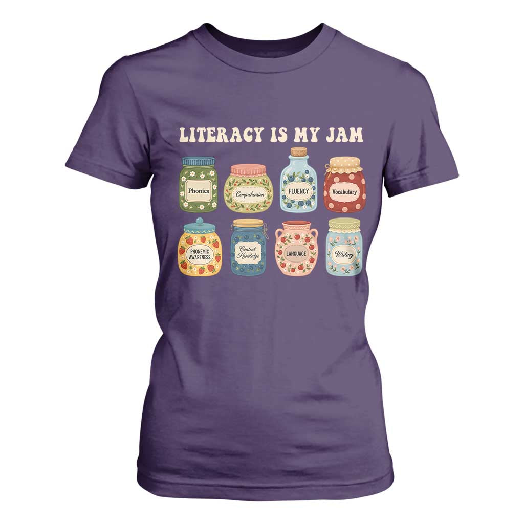 Literacy Is My Jam T Shirt For Women SPED Teacher Special Education Life Dyslexia Reading
