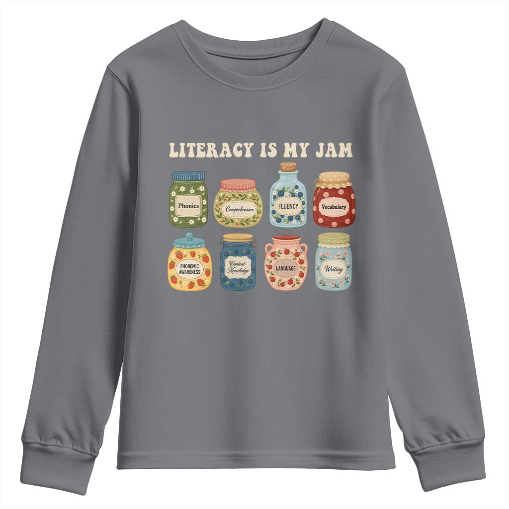 Literacy Is My Jam Youth Sweatshirt SPED Teacher Special Education Life Dyslexia Reading