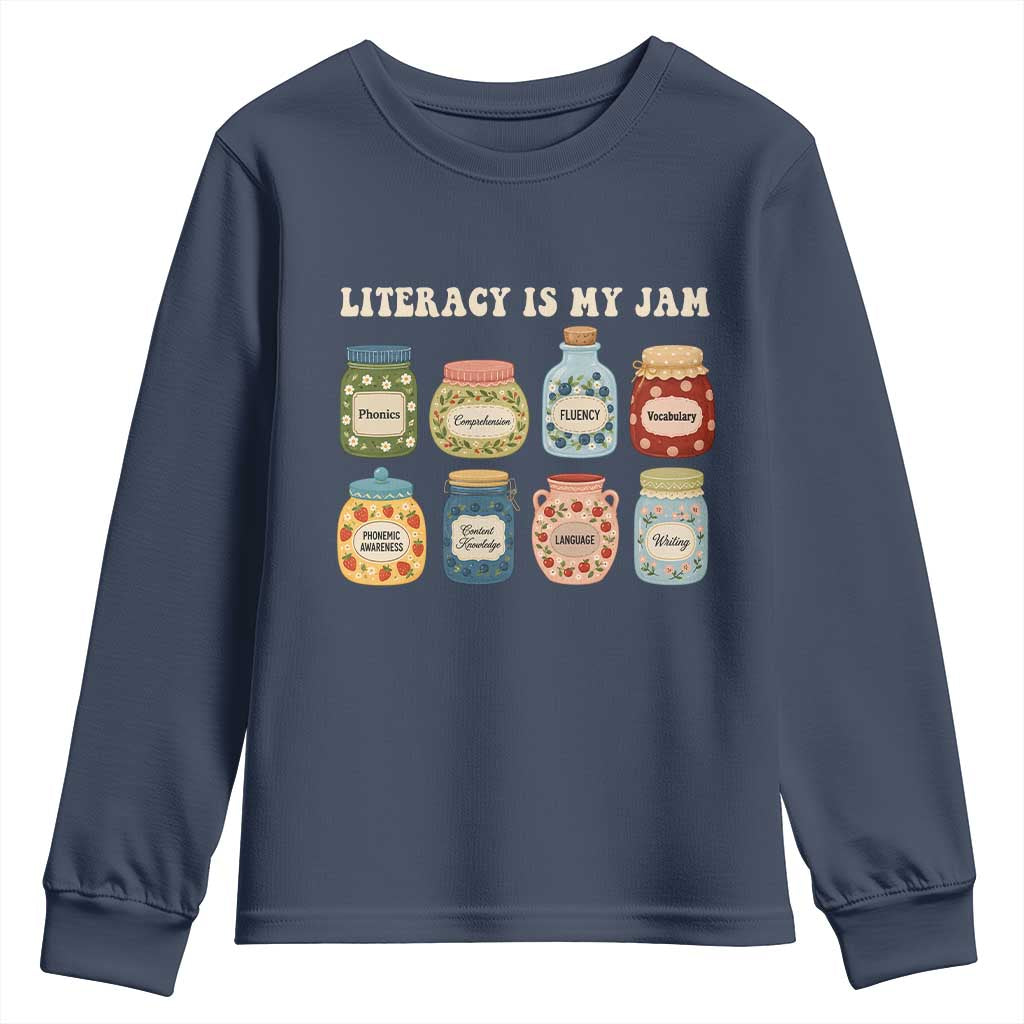 Literacy Is My Jam Youth Sweatshirt SPED Teacher Special Education Life Dyslexia Reading