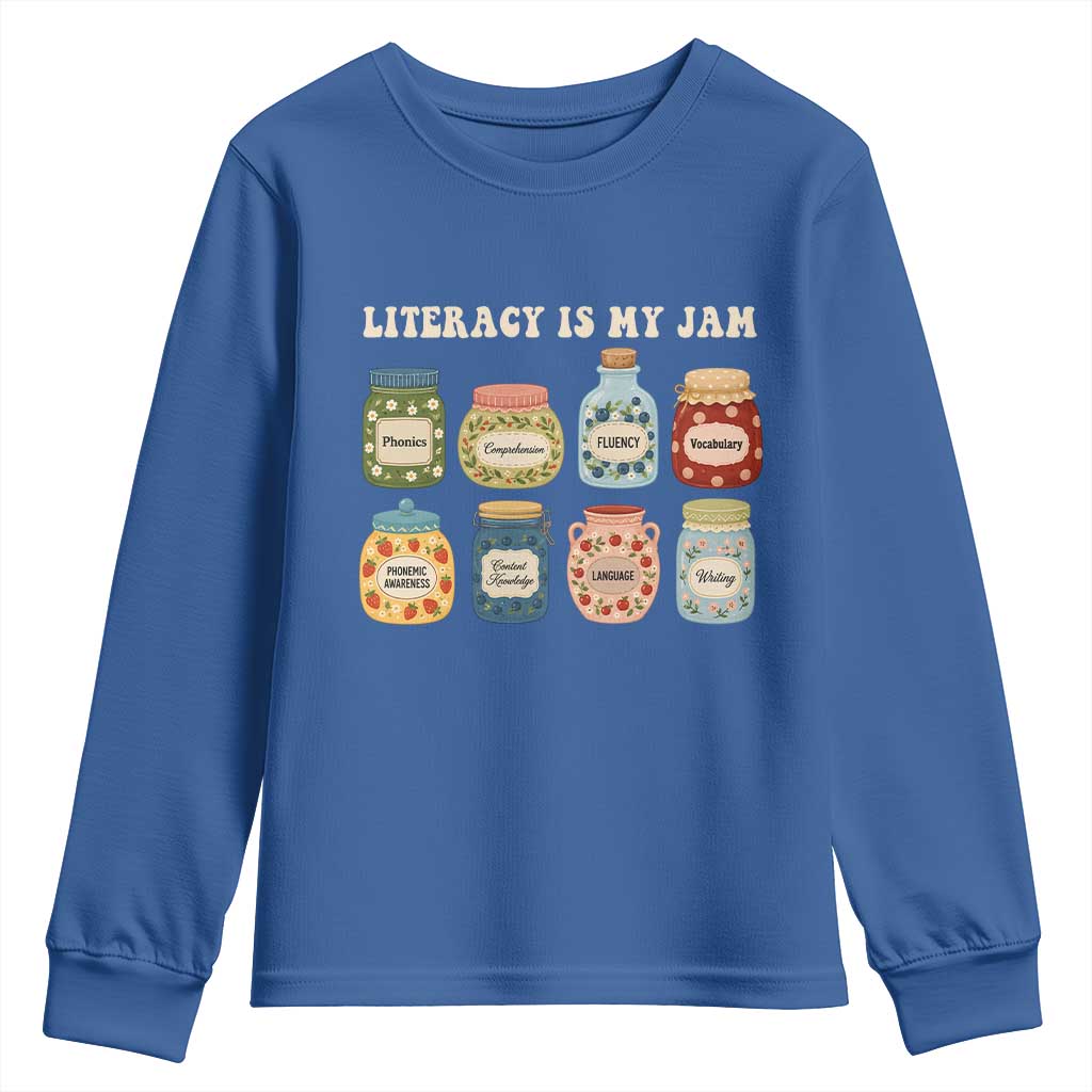 Literacy Is My Jam Youth Sweatshirt SPED Teacher Special Education Life Dyslexia Reading