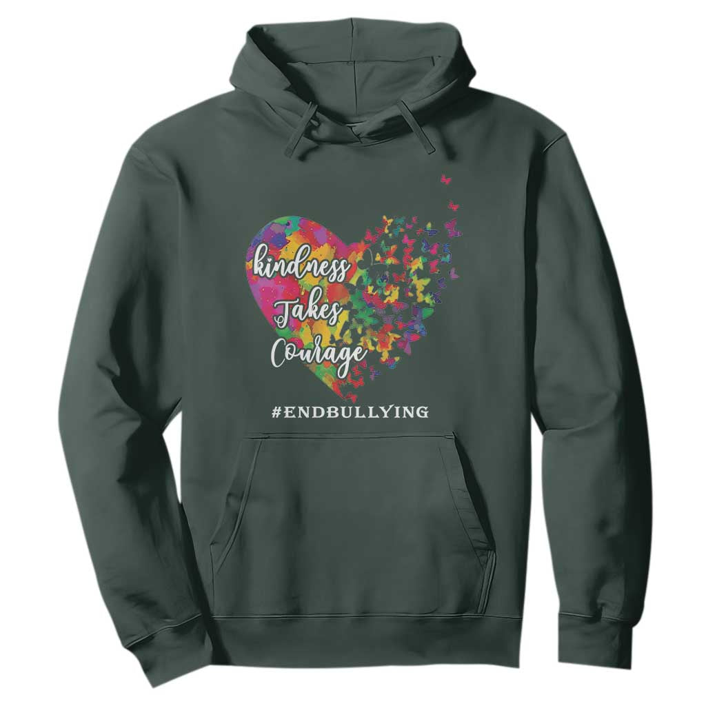 Unity Day Hoodie Kindness Takes Courage End Bullying Support Heart Butterfly
