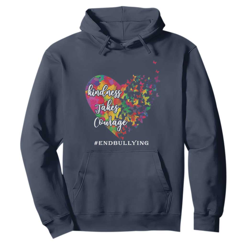 Unity Day Hoodie Kindness Takes Courage End Bullying Support Heart Butterfly