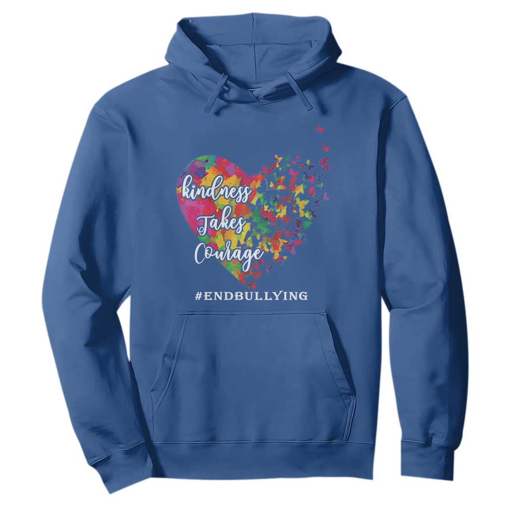 Unity Day Hoodie Kindness Takes Courage End Bullying Support Heart Butterfly