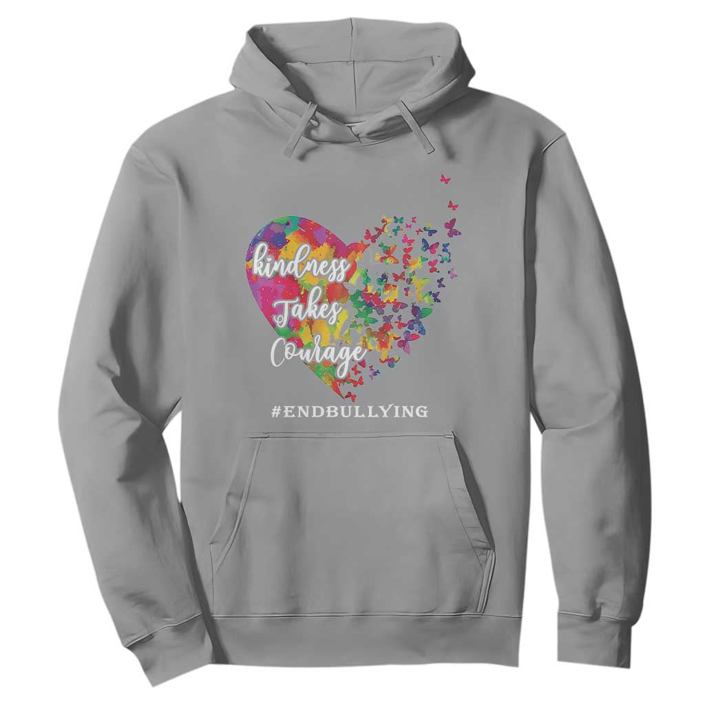 Unity Day Hoodie Kindness Takes Courage End Bullying Support Heart Butterfly
