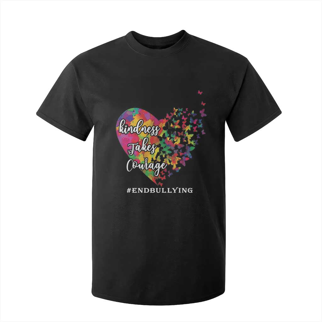 Unity Day T Shirt For Kid Kindness Takes Courage End Bullying Support Heart Butterfly