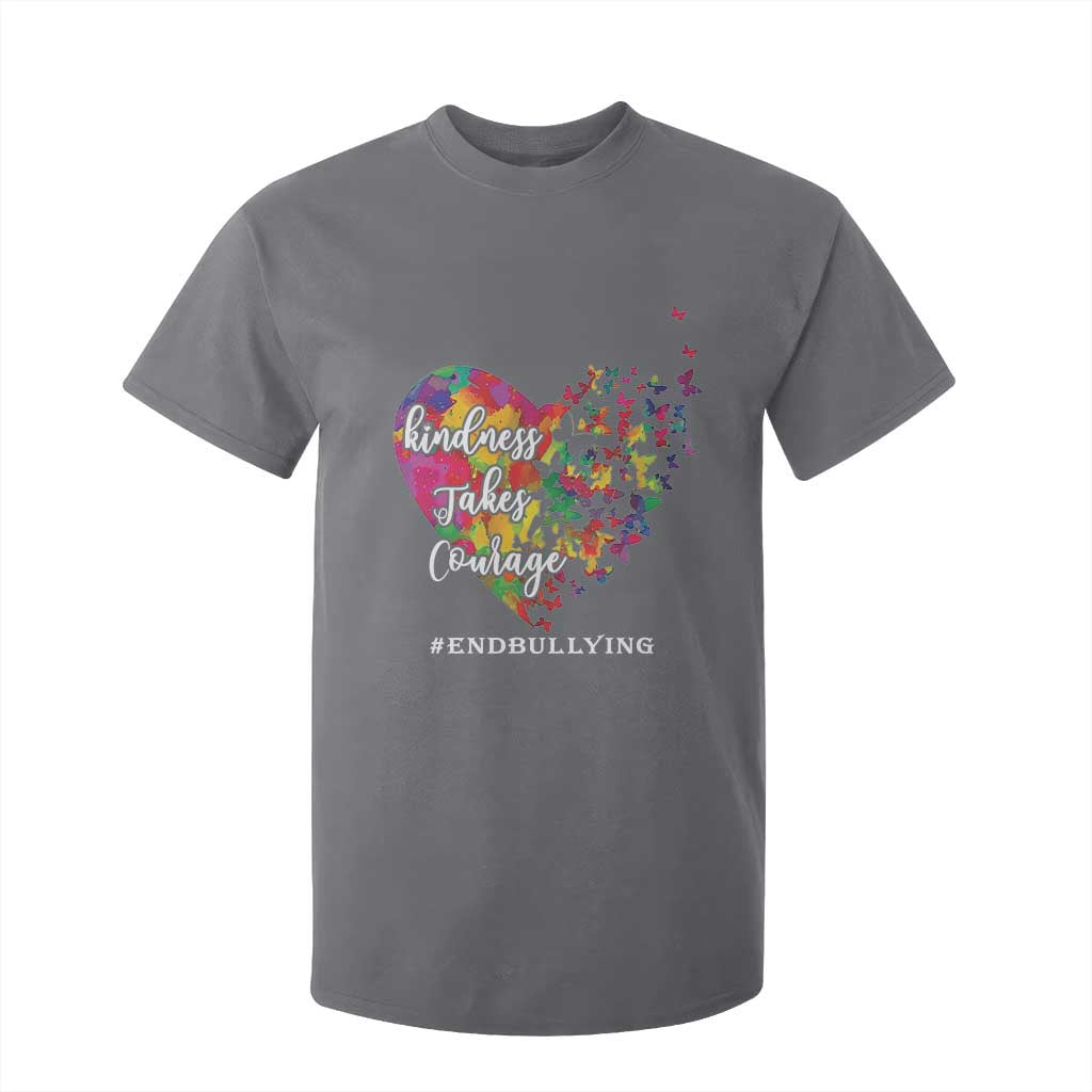 Unity Day T Shirt For Kid Kindness Takes Courage End Bullying Support Heart Butterfly