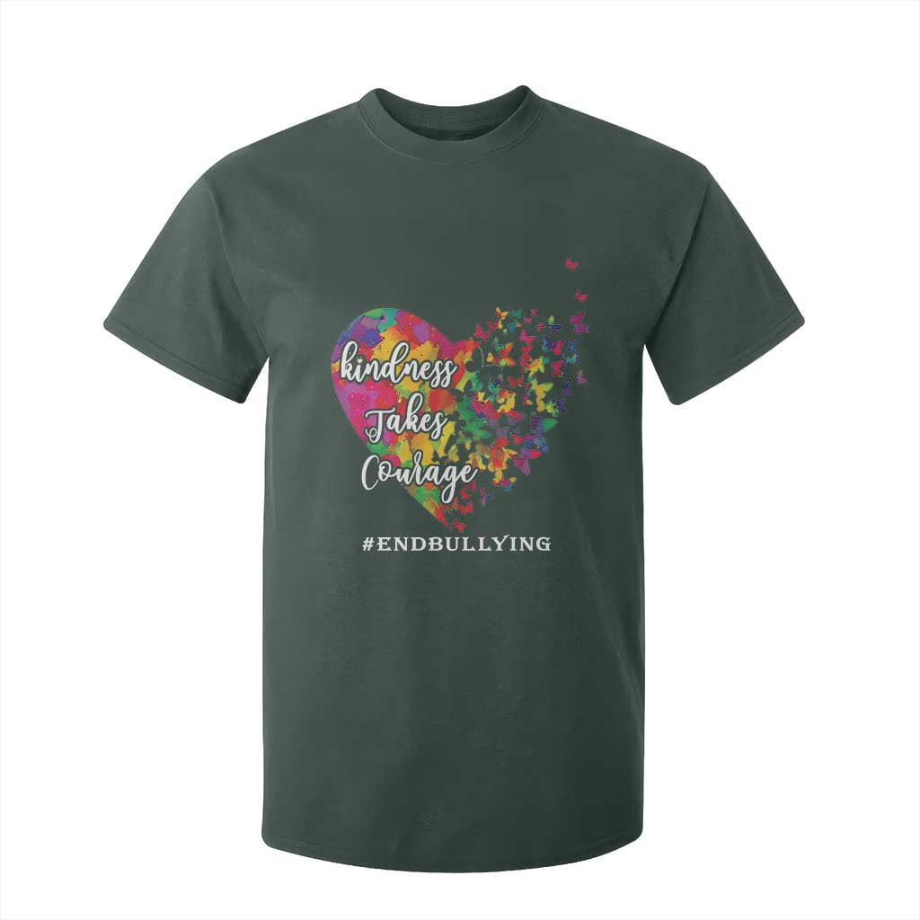 Unity Day T Shirt For Kid Kindness Takes Courage End Bullying Support Heart Butterfly