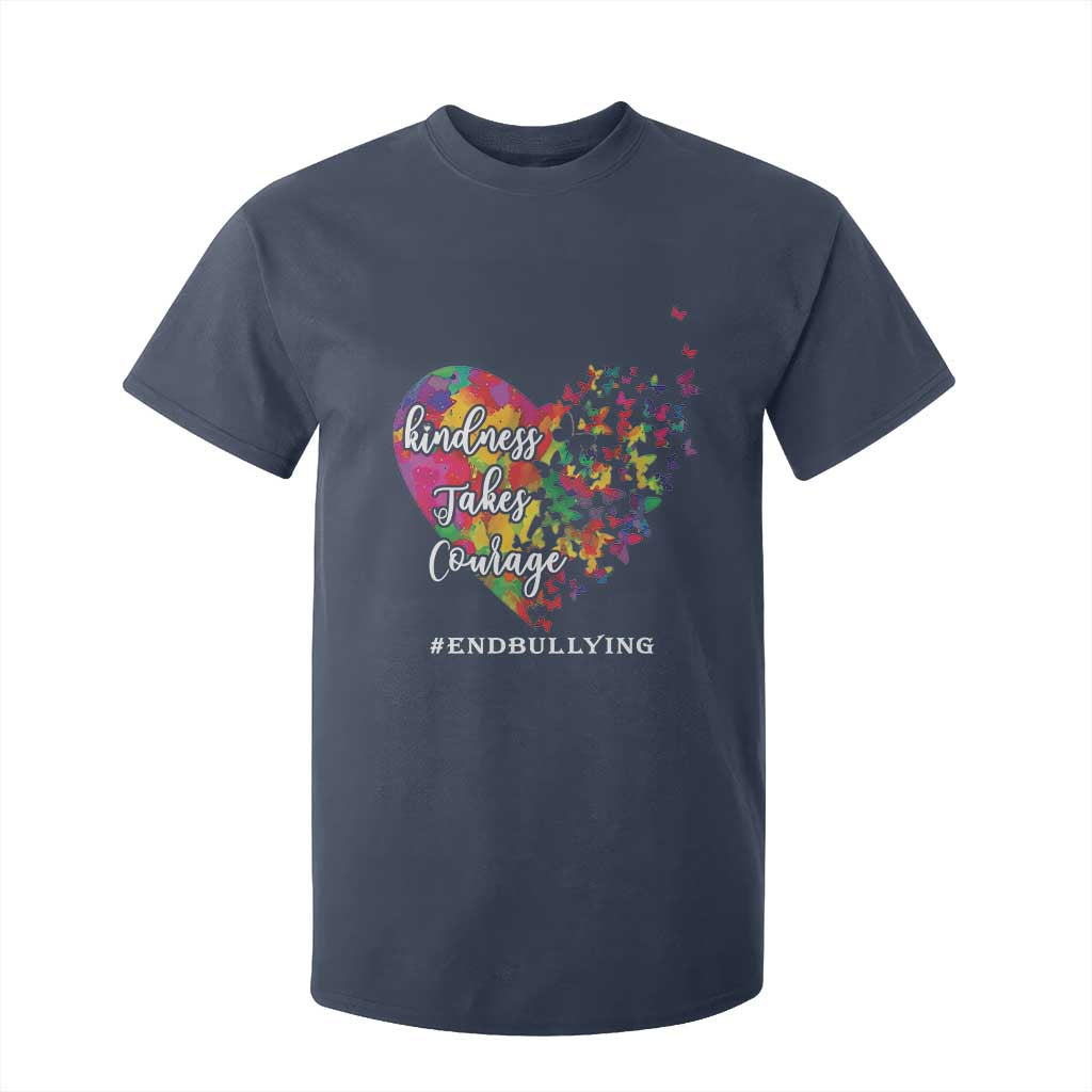 Unity Day T Shirt For Kid Kindness Takes Courage End Bullying Support Heart Butterfly