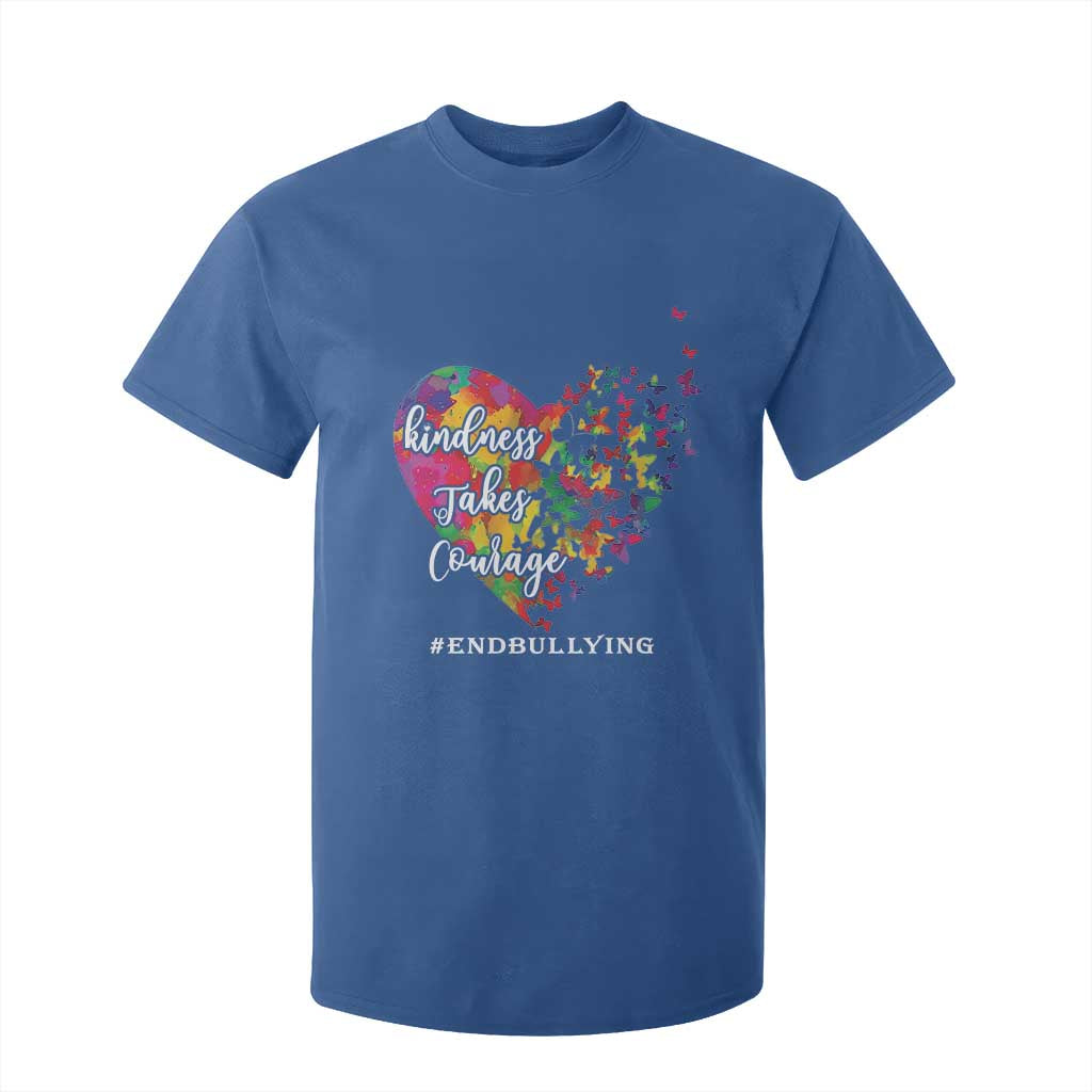 Unity Day T Shirt For Kid Kindness Takes Courage End Bullying Support Heart Butterfly