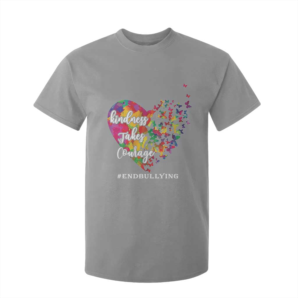 Unity Day T Shirt For Kid Kindness Takes Courage End Bullying Support Heart Butterfly