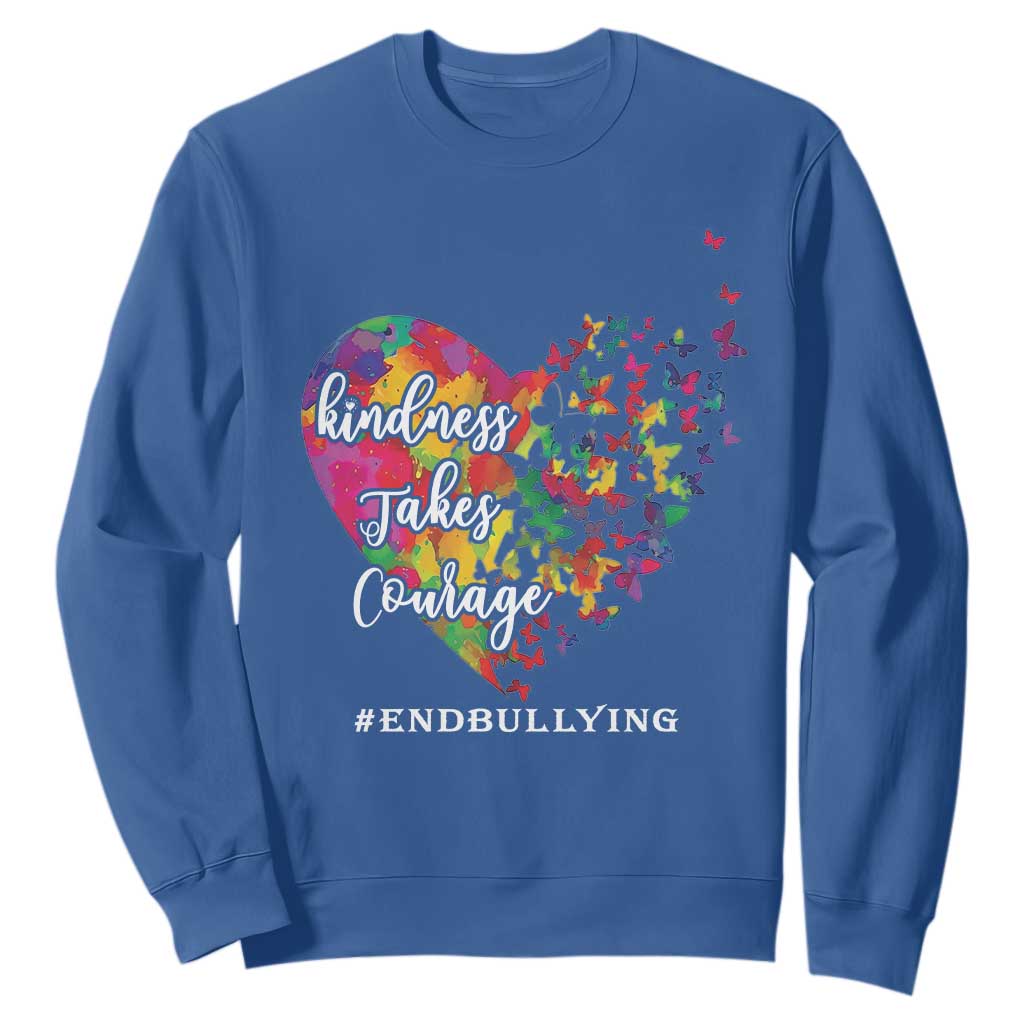 Unity Day Sweatshirt Kindness Takes Courage End Bullying Support Heart Butterfly