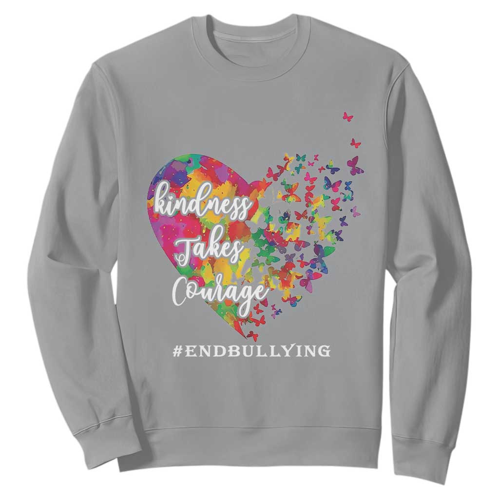 Unity Day Sweatshirt Kindness Takes Courage End Bullying Support Heart Butterfly