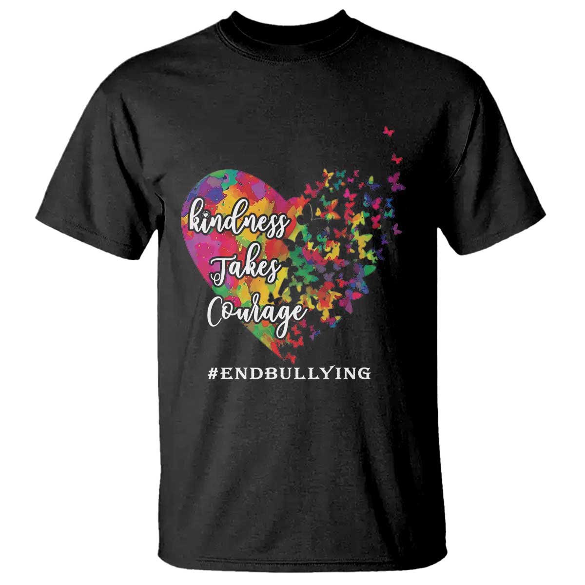 Unity Day T Shirt Kindness Takes Courage End Bullying Support Heart Butterfly