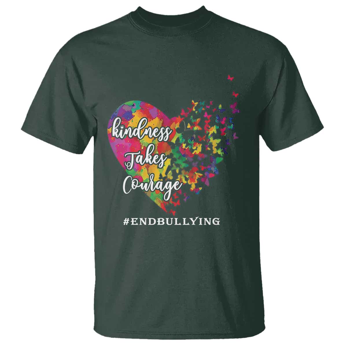 Unity Day T Shirt Kindness Takes Courage End Bullying Support Heart Butterfly