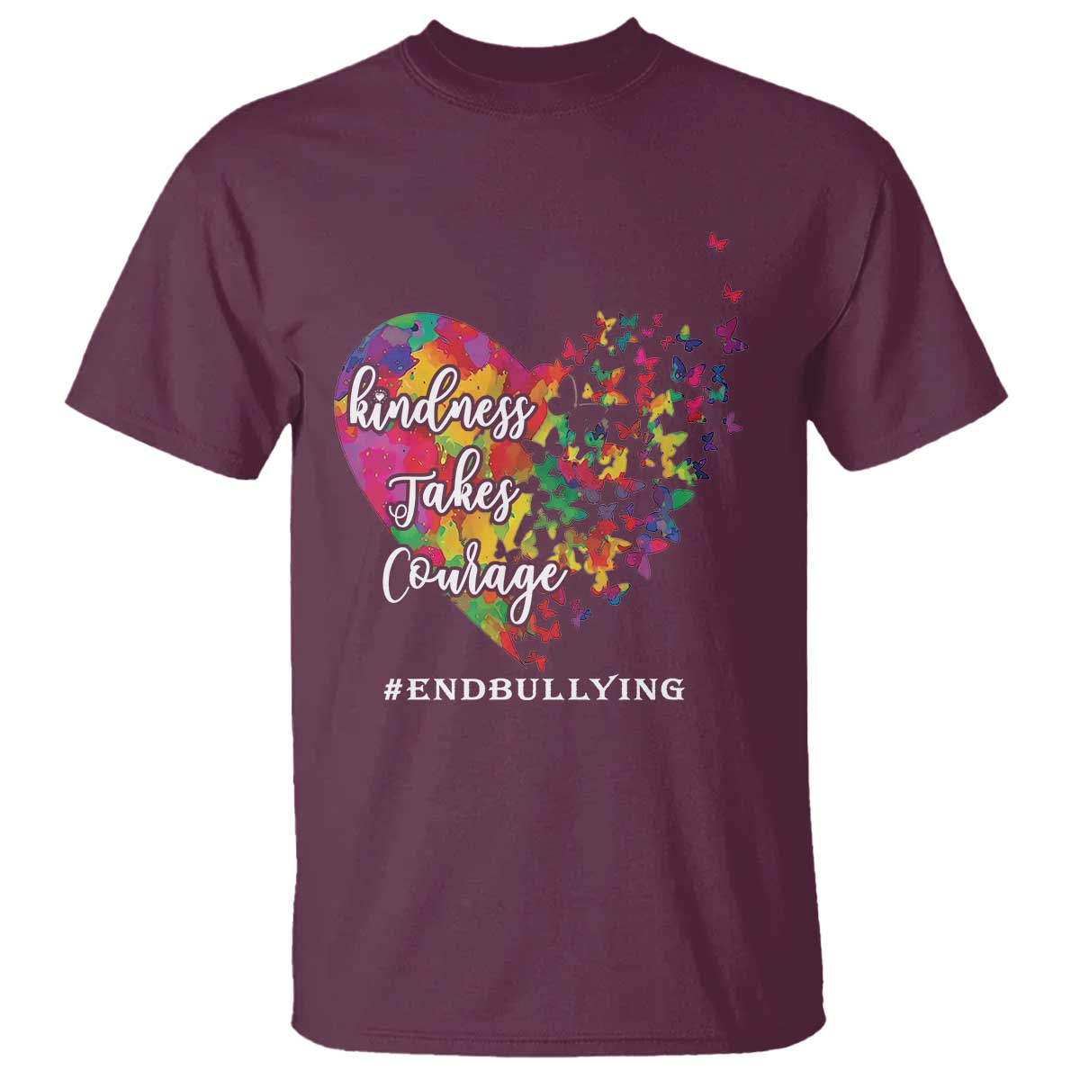 Unity Day T Shirt Kindness Takes Courage End Bullying Support Heart Butterfly